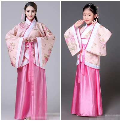 ชุดจีน กี่เพ้า ชุดจีนโบราณ สีชมพู แดง