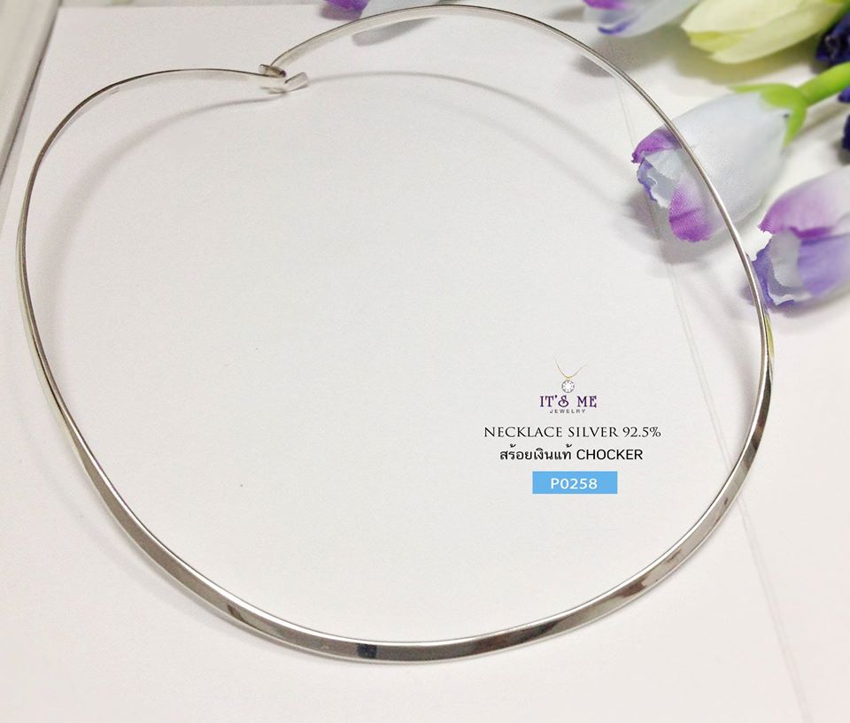 สร้อยคอเงินแท้ Chocker ตัว U แบบเกี่ยว (งานไทย)