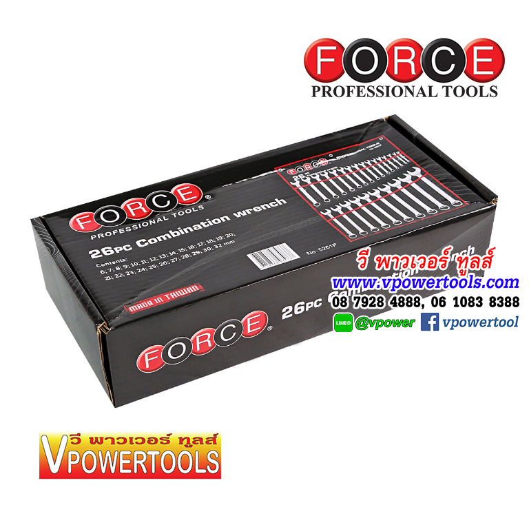 FORCE ประแจแหวนข้างปากตายข้าง (หน่วยหุน)