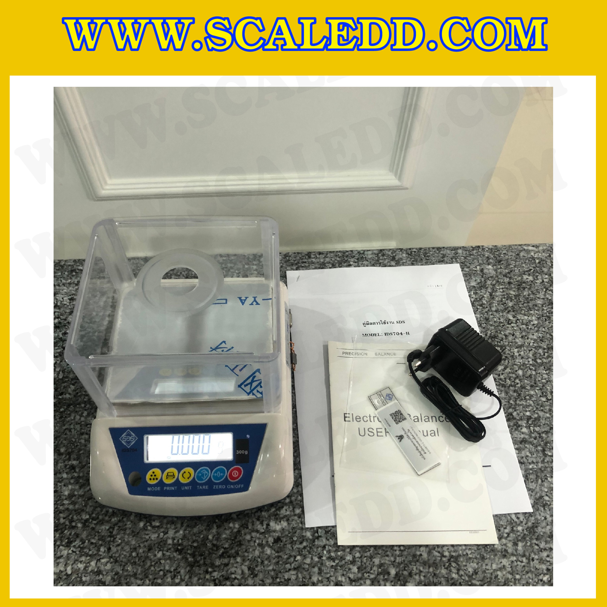 เครื่องชั่งละเอียดสูง ทศนิยม 3 ตำแหน่ง ยี่ห้อ SDS รุ่น IDS704-H