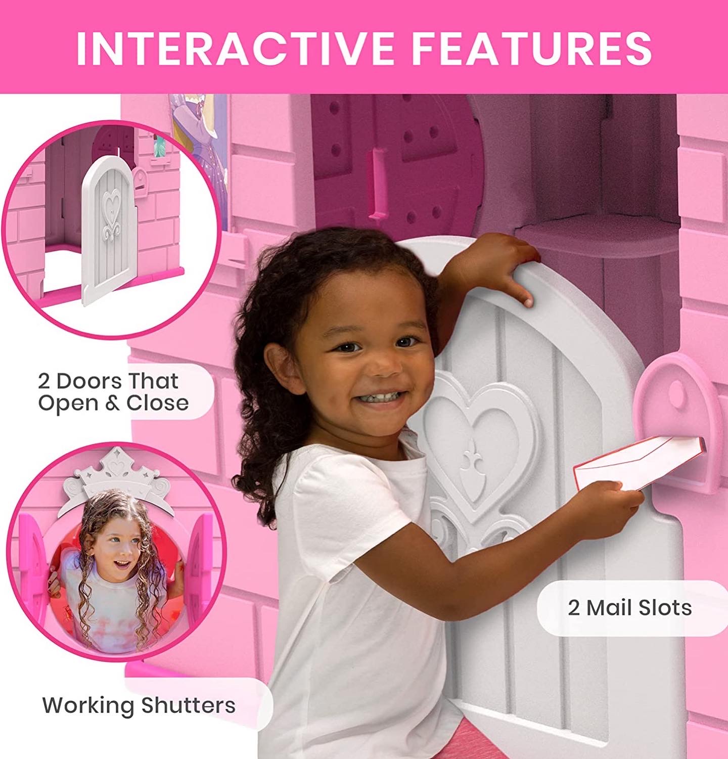 บ้าน Disney Princess Plastic Indoor/Outdoor Playhouse with Easy Assembly by Delta Children