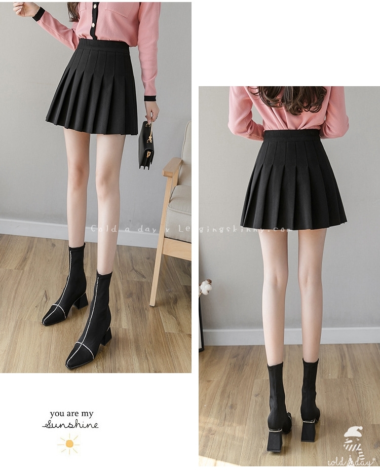กระโปรงวูลเกาหลีทรงพรีท มี 3 สี S-2XL