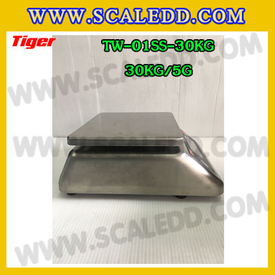 เครื่องชั่งกันน้ำ30kg รุ่น TW-01SS ตาชั่งกันน้ำ30kg เครื่องชั่งดิจิตอลกันน้ำ30kg พิกัด 30kg ความละเอียด 5g Waterproof Digital Scale ยี่ห้อ Tiger รุ่น TW-01SS