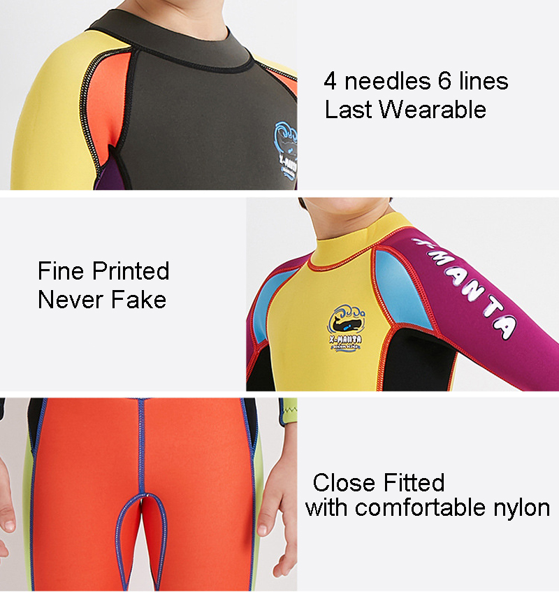 พร้อมส่ง ชุดดำน้ำ ชุดว่ายน้ำเด็กชาย เก็บอุณหภูมิ แขนยาว