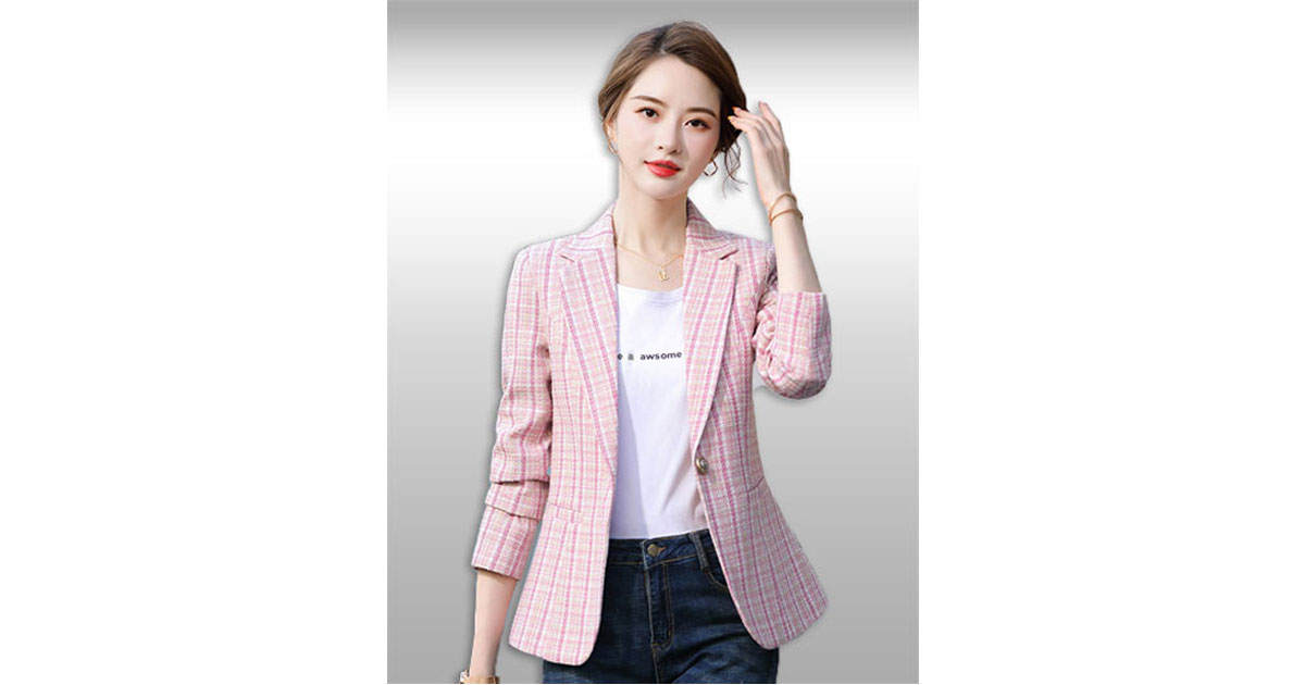 เสื้อสูทผู้หญิงสีชมพูแบบสวยหรู มี 7 ไซส รหัส2267