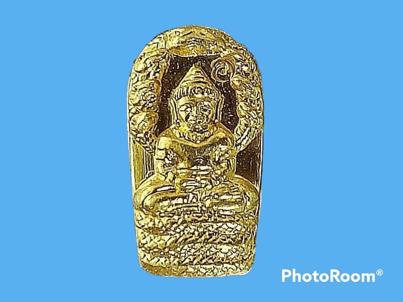 พระนาคปรกใบมะขาม หลวงพ่ออำนวย วัดไร่เก่า จ.จันทบุรี เนื้อทองคำ รุ่นสร้างโรงครัว ปี 2558