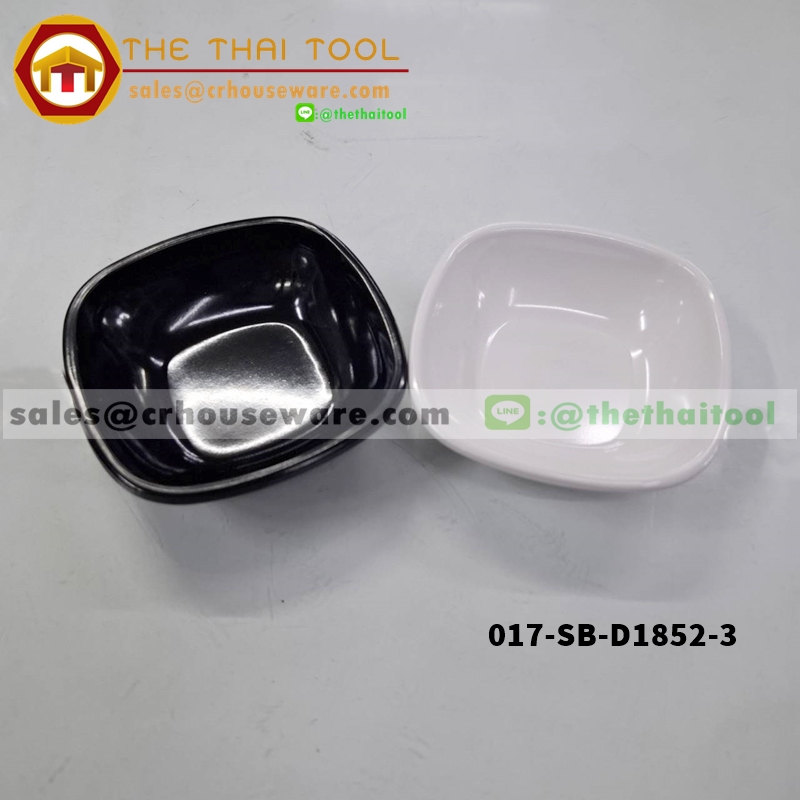 ถ้วยน้ำจิ้มสี่เหลี่ยม เมลามีน 3 นิ้ว