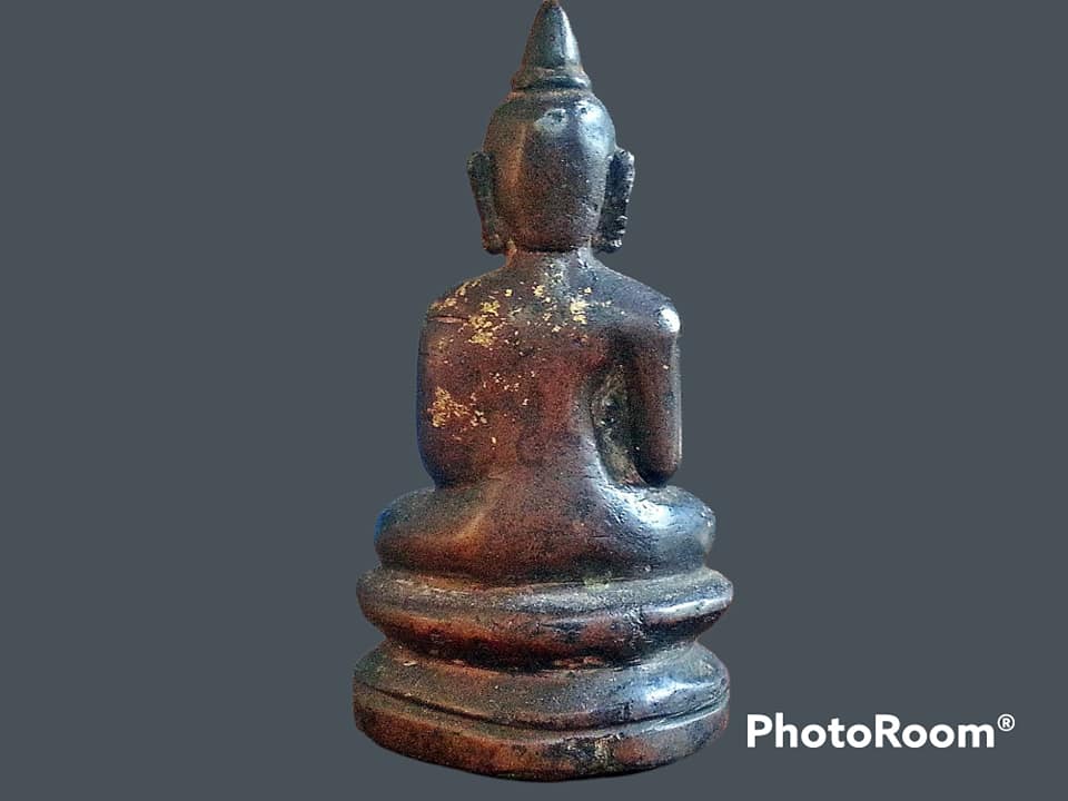 พระบูชา เชียงรุ้ง (พระลาว) ฐาน-หน้าตัก 4.5 cm เนื้อสัมฤทธิ์