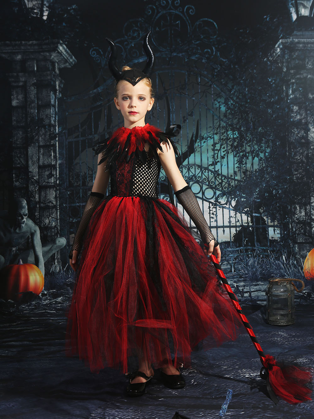 friendly4kid พร้อมส่ง ชุดฮาโลวีน haloween แฟนซี ชุดแม่มด