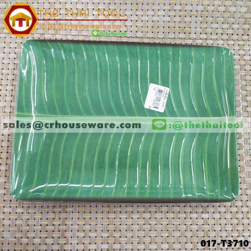 จานลายใบตอง ใบกล้วยเขียว 10" หนาพิเศษ 017-T3710