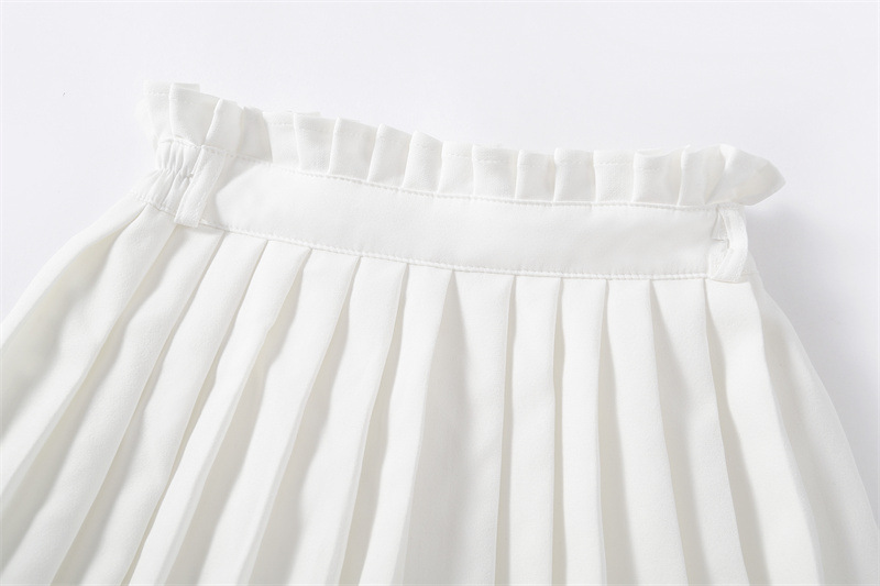 friendly4kid พร้อมส่ง กระโปรง เด็กอัดพลีท ทรงสั้น มีซับในกางเกง ลายพื้น เกรดคุณภาพ แบบสั้น พองฟู