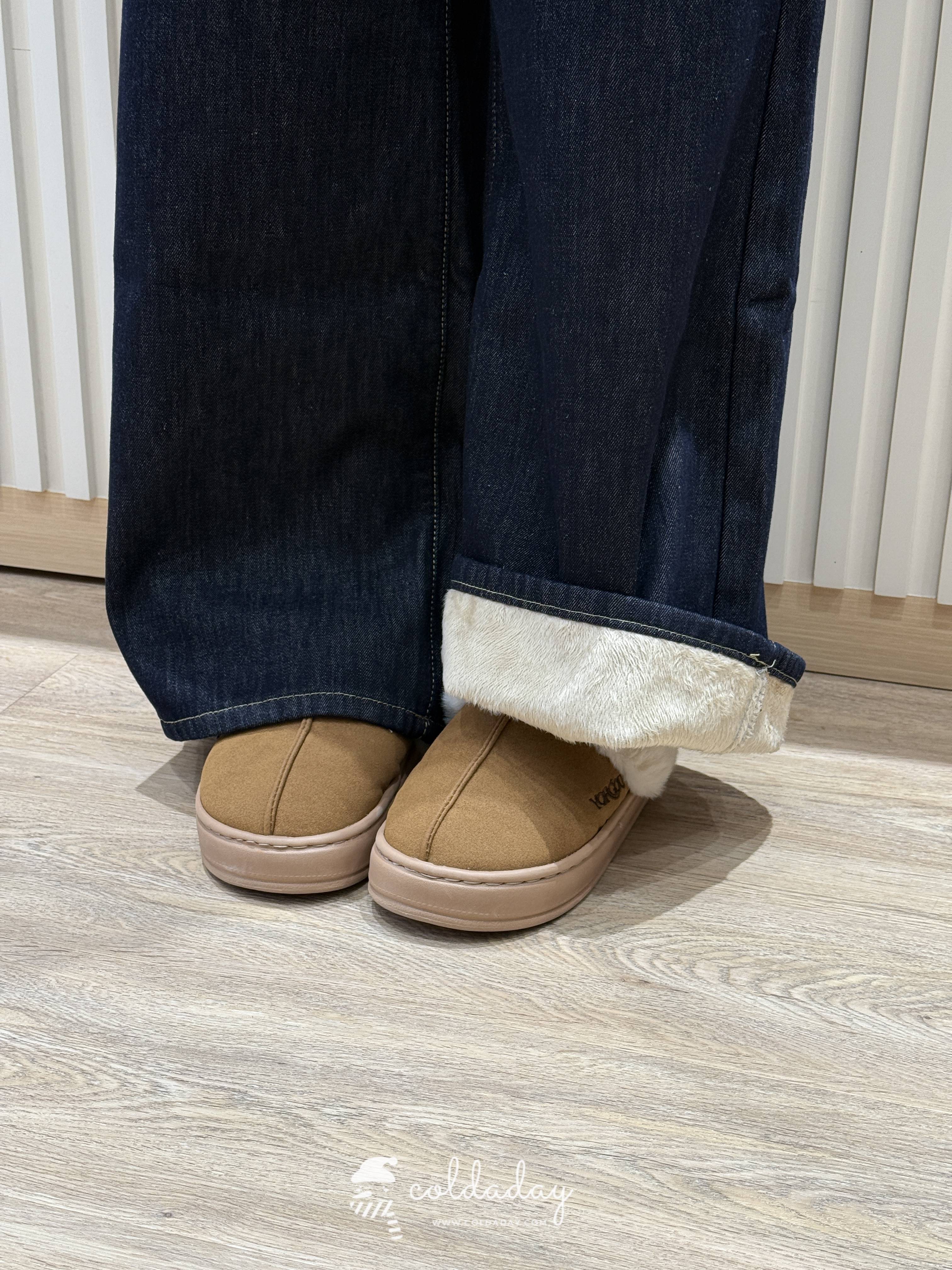 กางเกงยีนส์กันหนาว Warm Wide-Leg denim / S-XL