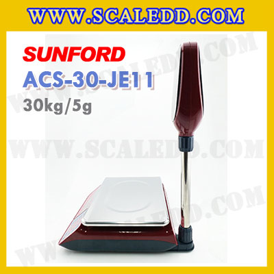เครื่องชั่งดิจิตอลคำนวณราคา SUNFORD ACS-30-JE11 เครื่องชั่งดิจิตอลคำนวณราคาพิกัด 30kg กิโลคำนวณราคา เครื่องชั่งคิดเงิน ตาชั่งคิดเงิน กิโลคิดเงินได้ พิกัดน้ำหนัก 30kg อ่านค่าละเอียด 5g (รหัสตัวแทนจำหน่าย B198)