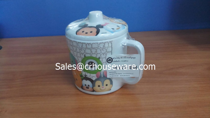 แก้วน้ำมีหู+ฝา 4 นิ้ว ลายTSUMSUM