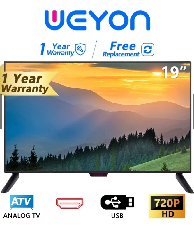 WEYON LED Analog TV19 นิ้ว อนาล็อกทีวี ทีวี19 นิ้ว ทีวีจอแบน (เป็นจอคอมพิวเตอร์ได้)HDMI+AV+USB+VGA