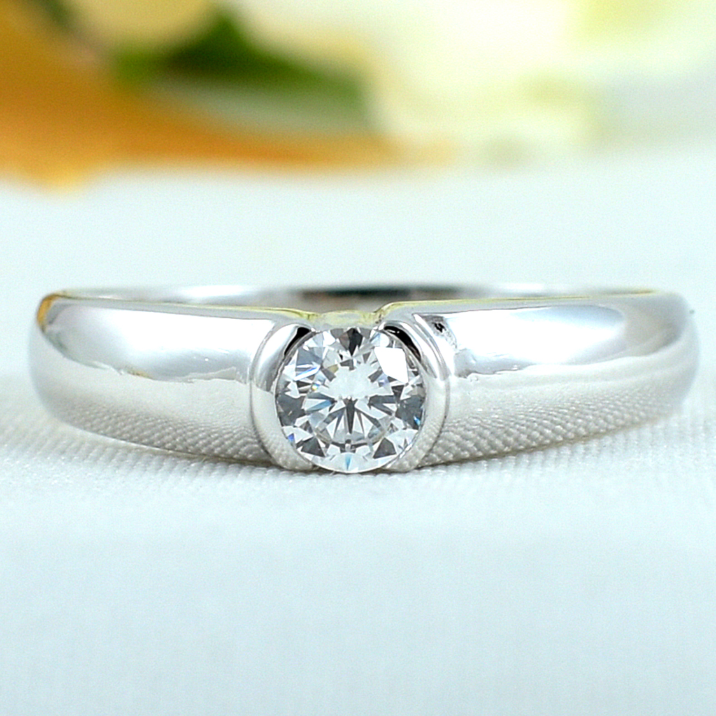 แหวนเงินแท้ราคาถูกชุบทองคำขาว เพชรCZแท้ 0.25 กะรัต งานประณีตสวยงาม สั่งผลิตค่ะ