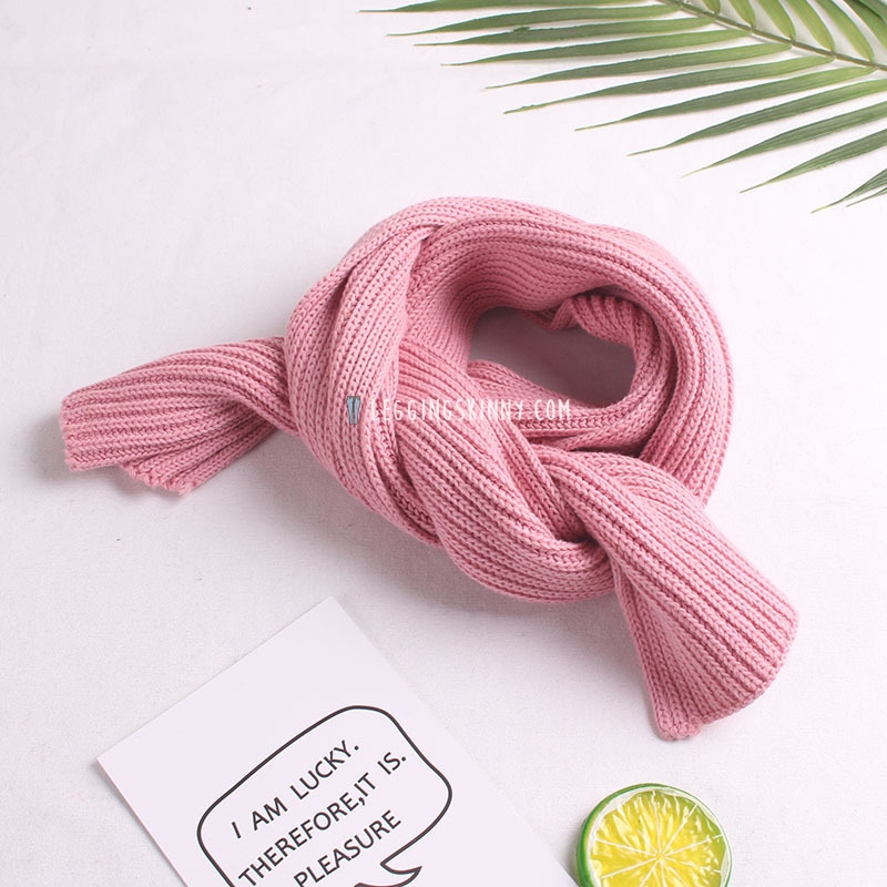 ผ้าพันคอไหมพรมเด็กแบบเรียบ มี 6 สี