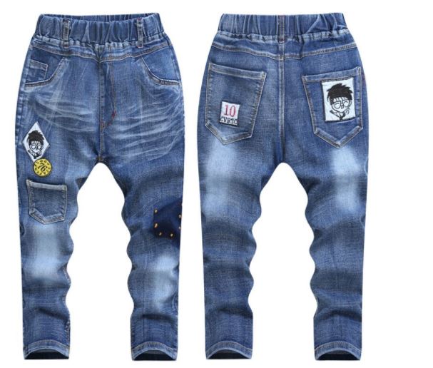 สินค้าพร้อมส่ง กางเกงยีนส์เด็กชาย แต่งลาย