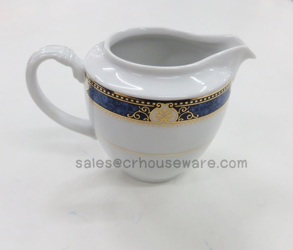 CREAMER Code : RPP2706,กาใส่ครีมพอร์ซิเลน ,จานชามพอร์ซิเลนลายPrecious Blue,จานพอร์ซิเลนลายน้ำเงินขอบทองรับแขกVIP