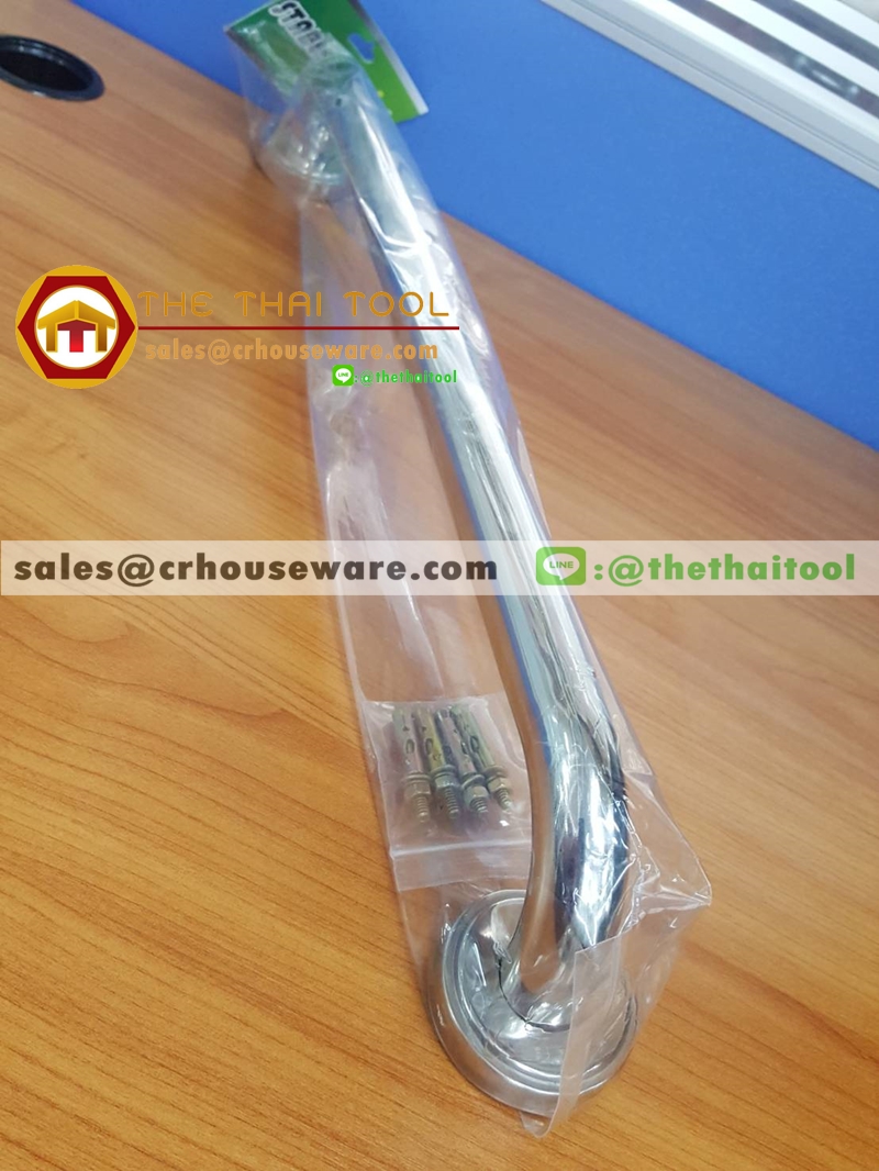 ﻿ราวจับกันลื่นสแตนเลส ขนาด 50 ซม. (พร้อมพุกเหล็ก) รหัส : 006-SL-150 Stainless safety handrails size 50 cm. ( with sleeve anchor bolt ) Code : 006-SL-150