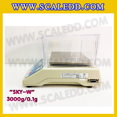 เครื่องชั่งดิจิตอล ทศนิยม 1 ตำแหน่ง SKY-W 3000gx0.1g เครื่องชั่งละเอียดสูง3000g เครื่องชั่งน้ำหนัก3000g ตาชั่ง3000กรัม ตาชั่งดิจิตอล3000กรัม พิกัดน้ำหนัก 3000g ความละเอียด 0.1g ยี่ห้อ JADEVER รุ่น SKY-W (เครื่องชั่งมีใบผ่านตรวจรับรองจากสำนักชั่งตวงวัด)