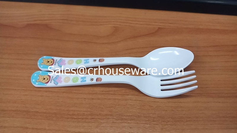 ช้อนส้อม ลายพูห์บลูสปอร์ตไวท์ Poo Bule sport White PB-SP/F2359,fork and spoon