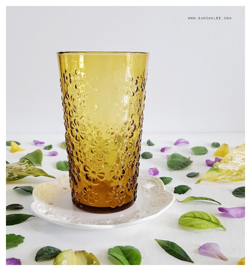 Vintage Glass Cup - Amber