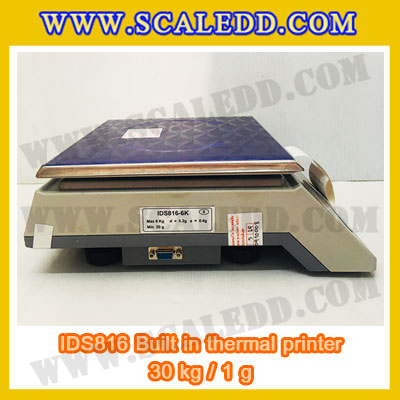เครื่องชั่งดิจิตอล พิกัดน้ำหนัก 30kg Built-in thermal printer ยี่ห้อ SDS รุ่น IDS816 ค่าละเอียด 1g