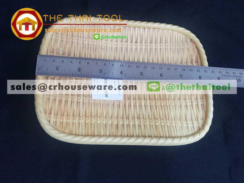 ถาดเหลี่ยม 8 นิ้ว ลายไม้สาน รหัส : NK13713-08 Melamine tray square shape weave design 8 inches. Code : 13713-08