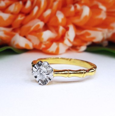 สั่งผลิตเพชรเบลเยี่ยมคัท แหวนแต่งงาน แหวนหมั้น ใส่เที่ยว ออกงาน แหวนทองคำ 18K เพชรแท้ 0.18 กะรัต 2.16 กรัม น้ำ 99 ราคาถูกมาก มีใบรับประกันค่ะ