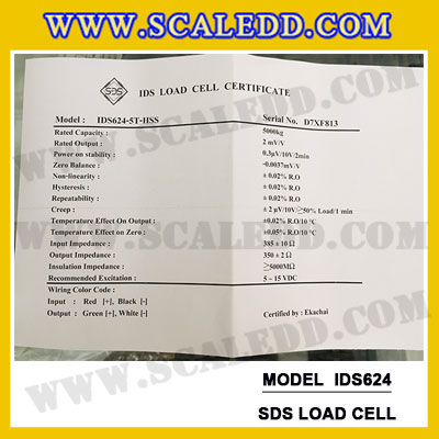 โหลดเซลล์ (Load cell) Stainless Steel IDS624 สำหรับรองรับน้ำหนักเครื่องชั่ง พิกัดน้ำหนัก 500, 1000, 2000, 5000 Kg โหลดเซลล์ ยี่ห้อ SDS