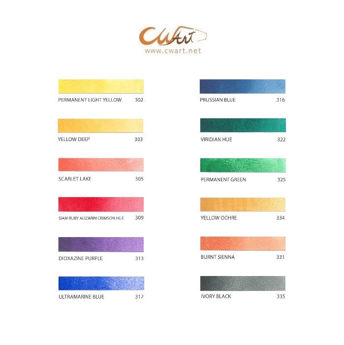 ชุดสีน้ำศิลปากรประดิษฐ์ 12ml 12สี