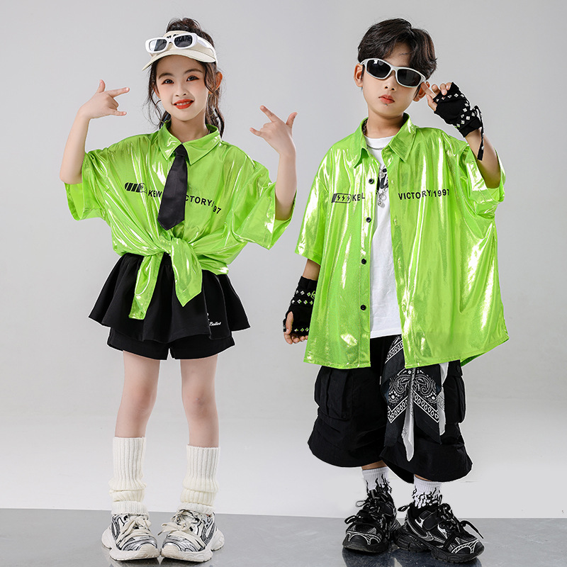 พร้อมส่ง ชุดเต้น เซ็ต เสื้อเชิ๊ต นีออน+กางเกง/กระโปรง