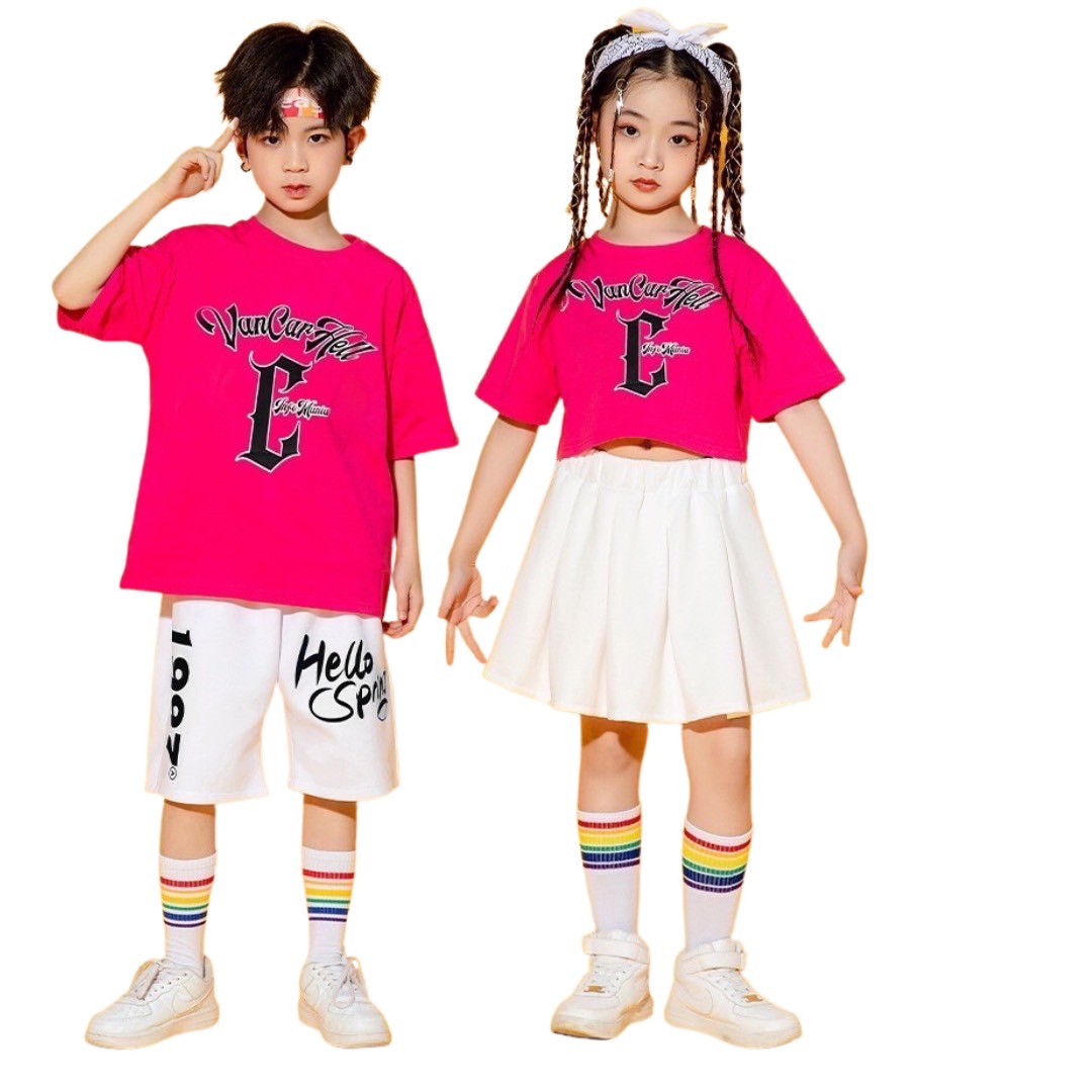 ชุดเต้น ชุดเชียร์ เสื้อแขนสั้นZERO +กระโปรงระบายชั้นสีขาว