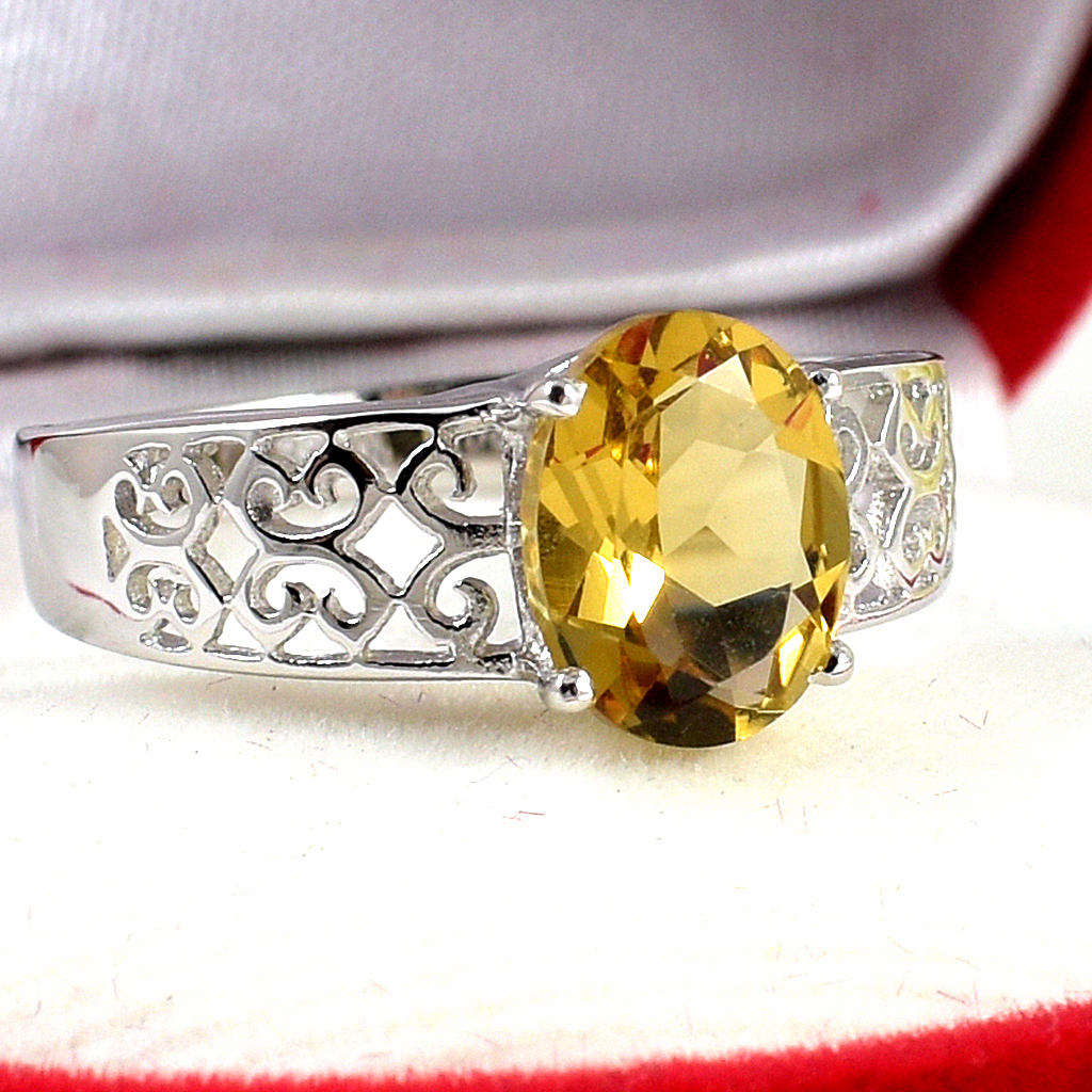 แหวนเงินแท้ราคาถูกชุบทองคำขาว พลอยแท้คอนยัคควอทซ์ 1.85 กะรัต งานประณีตสวยงาม สั่งผลิตค่ะ