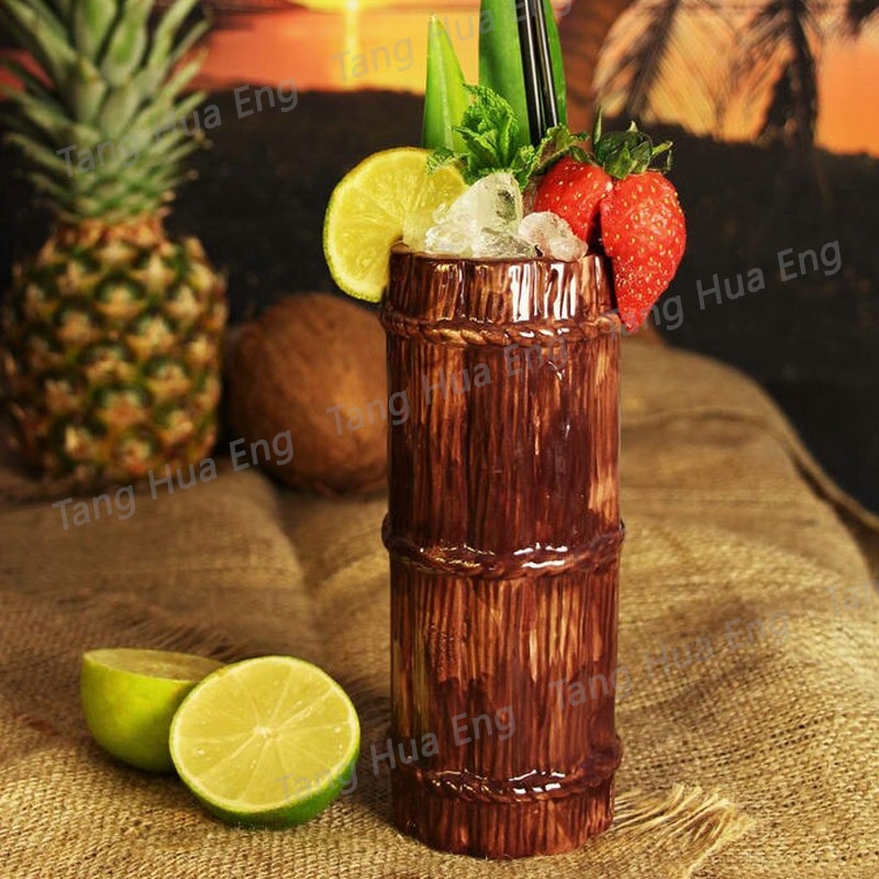 ( 1 ใบ ) แก้วมักเซรามิค Bamboo TIKI MUG ขนาด 450 มล. TIKI0003