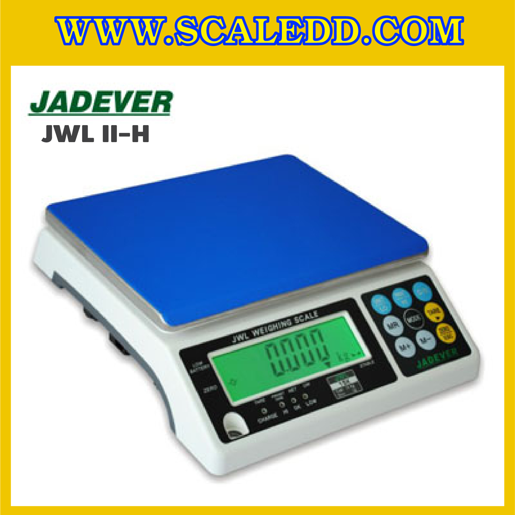 เครื่องชั่งดิจิตอล พิกัดน้ำหนัก 15kg ยี่ห้อ JADEVER รุ่น JWL II-H ค่าละเอียด 0.5g (มีใบตรวจรับรองจากสำนักชั่งตวงวัด)