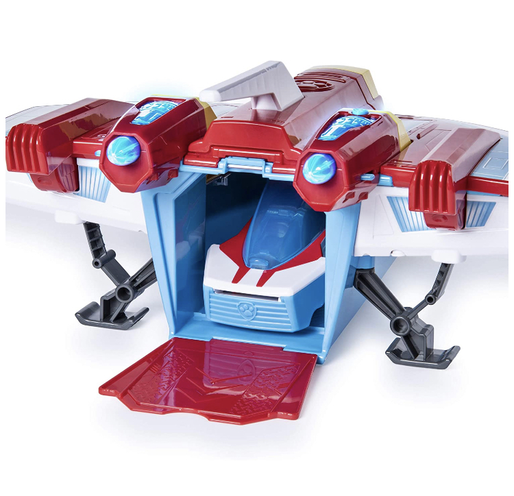 PAW Patrol, Super PAWs, 2-in-1 Transforming Mighty Pups Jet Command Center with Lights and Sounds