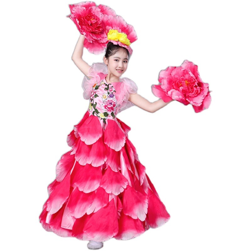 ชุดแฟนซี เดรสดอกไม้พร้อมดอกติดหัว**สินค้าเปิดจอง