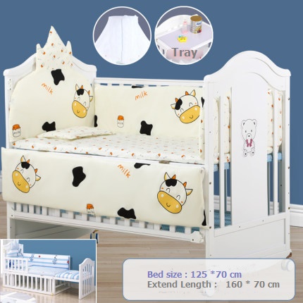 เตียงนอนไม้สำหรับเด็ก White Premium Crown TP21061 (WD17)