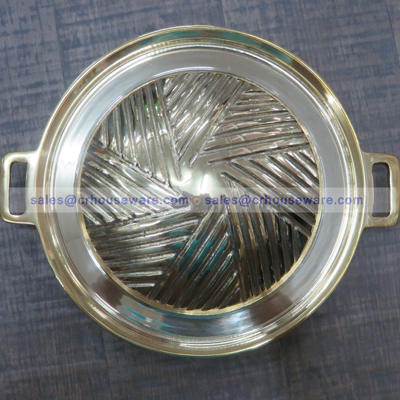 แผ่นย่างทองเหลืองแท้ แบบรูตัน ทรงBBQ รหัส 006-TH-BBQ-27 烧烤炉盘/锅,សាច់អាំងសាច់អាំងចាន / សមុទ្រ Pan,BBQ Grill tấm / chảo,BBQ Grill pinggan / pan,BBQ Grill plate/pan,Korean bbq grill pan