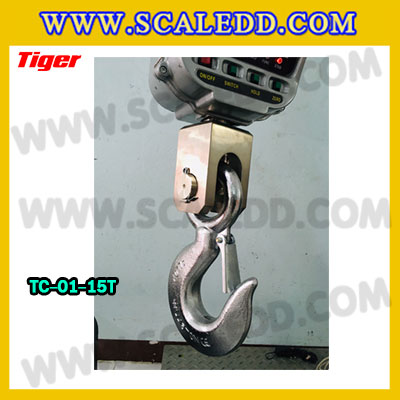 ตาชั่งแขวน15ตัน เครื่องชั่งแขวน15ตัน เครื่องชั่ง15ตัน เครื่องชั่งแขวนดิจิตอล15ตัน พิกัด 15ตัน ค่าละเอียด 5กิโลกรัม ตะขอหมุนได้360องศา เครื่องชั่งแขวนยี่ห้อ TIGER รุ่น TC-01