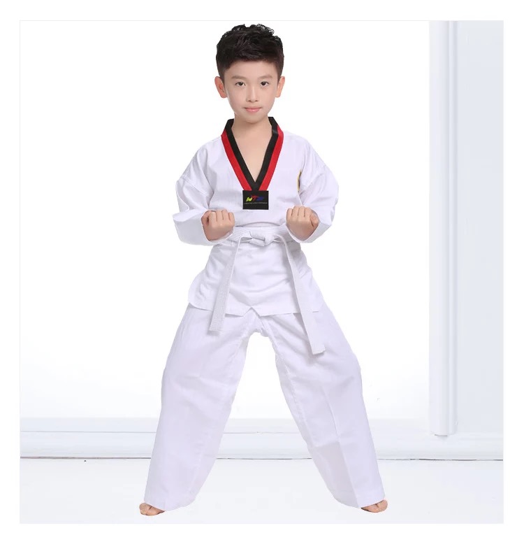 ชุดเทควันโด สีขาว พร้อมสายขาว ทุกไซส์