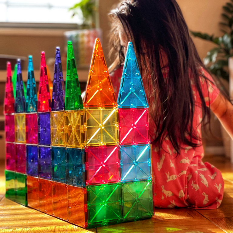 ตัวต่อแม่เหล็ก MAGNA-TILES Magnatiles Clear Colors 74pc Set