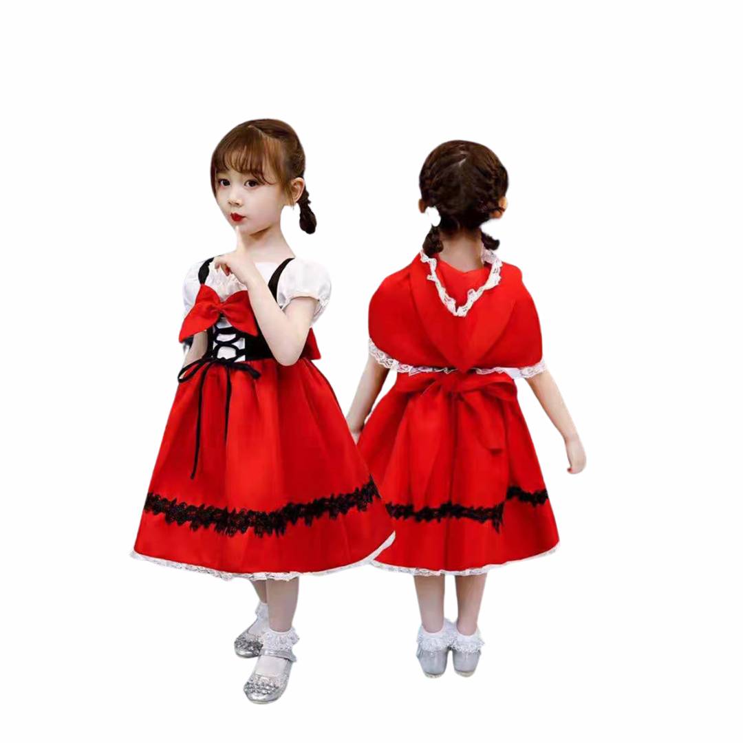 friendly4kid พร้อมส่ง ชุดฮาโลวีนแฟนซี ชุดหนูน้อยหมวกแดง