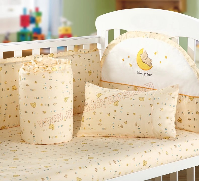 TP201123 ชุดเบาะกันกระแทกผ้าปูนอน 6ชิ้น ลาย Gold Dream Land