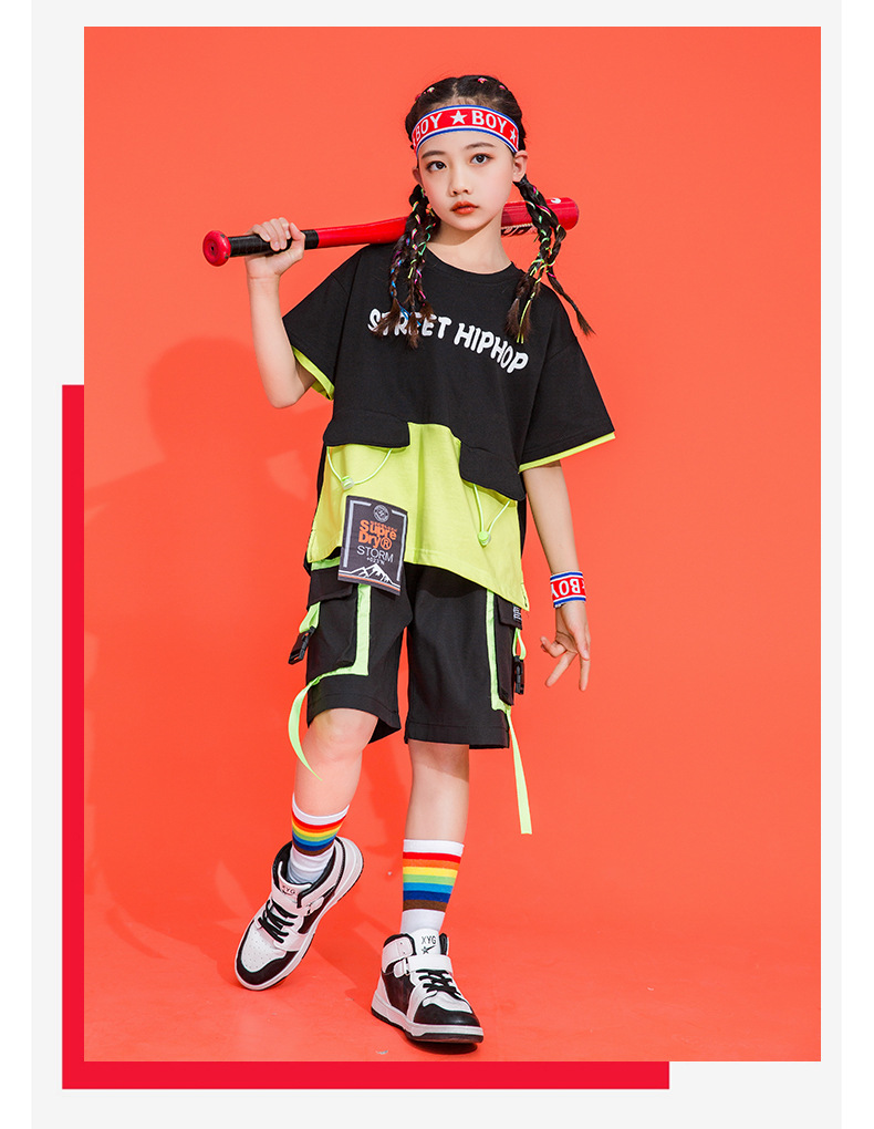 พร้อมส่ง***ชุดเต้น ชุดแดนซ์ : เซ็ตเสื้อสีเขียวนีออน +กางเกง/กระโปรง