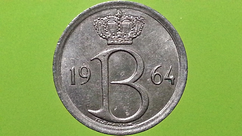 เหรียญ เงินตรา ประเทศ เบลเยี่ยม Centimes (French legend) 1964