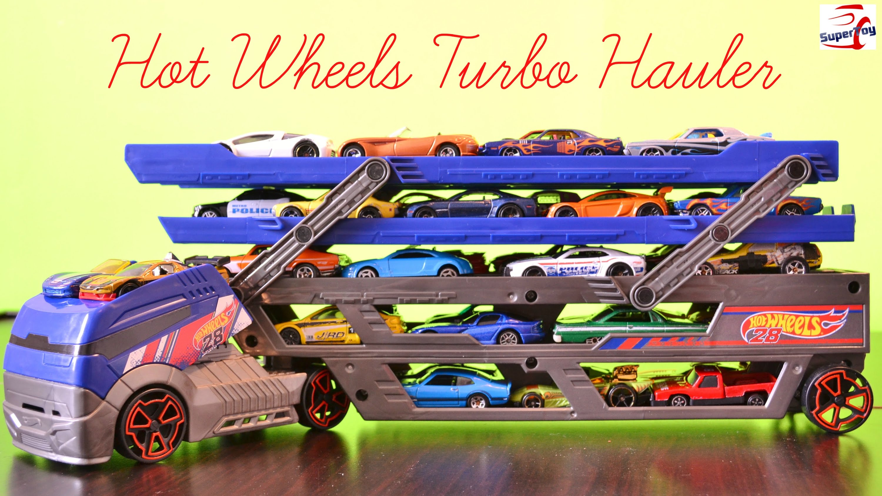 รถบรรทุกรถ Turbo Hauler Vehicle Hot Wheels Play Set