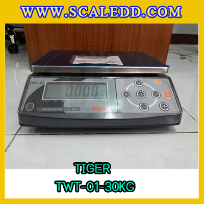 เครื่องชั่งน้ำหนักดิจิตอลตั้งโต๊ะ พิกัด30กิโลกรัม ความละเอียด1g ยี่ห้อ TIGER รุ่น TWT (เครื่องชั่งผ่านตรวจรับรองจากสำนักชั่งตวงวัด)